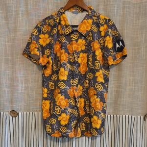 Navy & Yellow Floral Button-Up Shirt